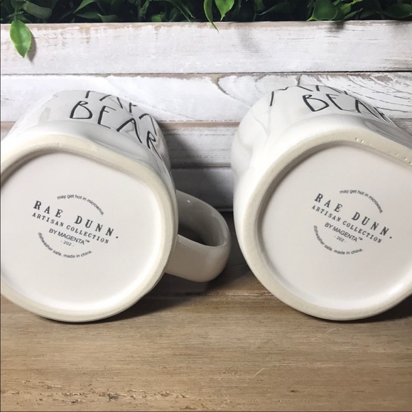 Rae Dunn PAPA BEAR MAMA BEAR Mug Set Large Letter - Picture 7 of 7